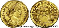 CONSTANS(25/12/335-18/01/350)Flavius Julius ConstansAuguste(9/09/337-18/01-350) Solidus N° v25_0462    Date : 345 Nom de l'atelier : Belgique, Trèves Métal : or Diamètre : 21,5mm Axe des coins : 6h. P