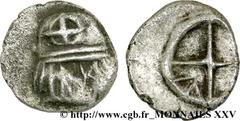 MASSALIA - MARSEILLE(474-410 avant J.-C.) Litra à la tête casquée, tête à droite et lettre au revers N° v25_0514    Date : c. 450-410 AC. Métal : argent Diamètre : 10mm Axe des coins : 8h. Poids : 0,7