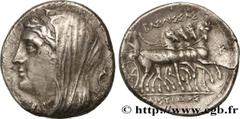 Greek Coins SICILY - SYRACUSE Type : Seize litrai  Date : c. 240-216 AC.  Mint name / Town : Syracuse, Sicile  Metal : silver  Diameter : 27,5  mm Orientation dies : 3  h. Weight : 13,76  g. Rarity : 