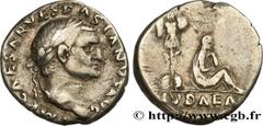 Roman coins VESPASIAN Type : Denier  Date : 70  Mint name / Town : Rome  Metal : silver  Millesimal fineness : 900  ‰ Diameter : 16,5  mm Orientation dies : 6  h. Weight : 3,28  g. Rarity : R2  Obvers