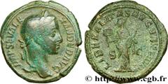 Roman coins SEVERUS ALEXANDER Type : As  Date : 229  Mint name / Town : Rome  Metal : copper  Diameter : 26,5  mm Orientation dies : 11  h. Weight : 13,61  g. Rarity : R1  Obverse legend : IMP SEV ALE