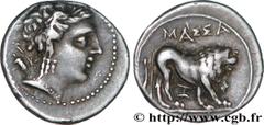 Celtic coins MASSALIA - MARSEILLE Type : “Drachme légère” ou tétrobole  Date : 200-150 AC.  Metal : silver  Diameter : 15,5  mm Orientation dies : 6  h. Weight : 2,76  g. Rarity : R2  Obverse legend :