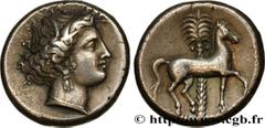 Greek Coins SICILY - SICULO-PUNIC - ENTELLA Type : Tétradrachme  Date : c. 350 - 320/315 AC.  Mint name / Town : Entella, Sicile  Metal : silver  Diameter : 23  mm Orientation dies : 9  h. Weight : 16