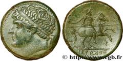 Greek Coins SICILY - SYRACUSE Type : Double litrai  Date : c. 250 AC.  Mint name / Town : Syracuse, Sicile  Metal : copper  Diameter : 27  mm Orientation dies : 6  h. Weight : 17,35  g. Rarity : R1  O