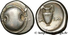 Greek Coins BEOTIA - THEBES Type : Statère  Date : c. 379-368 AC.  Mint name / Town : Thèbes, Béotie  Metal : silver  Diameter : 22,5  mm Orientation dies : 6  h. Weight : 12,18  g. Rarity : R1  Obver