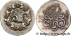 Greek Coins MYSIA - PERGAMON Type : Cistophore  Date : c. 123-100 AC.  Mint name / Town : Pergame, Mysie  Metal : silver  Diameter : 28  mm Orientation dies : 12  h. Weight : 12,32  g. Obverse legend 