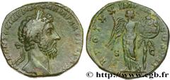 Roman coins MARCUS AURELIUS Type : Sesterce  Date : août - décembre  Date : 166  Mint name / Town : Rome  Metal : copper  Diameter : 29,5  mm Orientation dies : 12  h. Weight : 24,87  g. Rarity : R1  