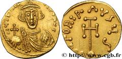 Byzantine coins JUSTINIAN II Type : Semissis  Date : 687-692  Mint name / Town : Constantinople  Metal : gold  Diameter : 16  mm Orientation dies : 6  h. Weight : 2,20  g. Rarity : R2  Officine : 7e  