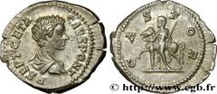 Roman coins GETA Type : Denier  Date : 204  Mint name / Town : Rome  Metal : silver  Millesimal fineness : 550  ‰ Diameter : 19  mm Orientation dies : 6  h. Weight : 3,66  g. Rarity : R2  Officine : 5