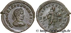 Roman coins CRISPUS Type : Follis ou nummus  Date : 317-318  Mint name / Town : Trèves  Metal : copper  Diameter : 21  mm Orientation dies : 12  h. Weight : 3,60  g. Rarity : R1  Officine : 1re  Obver