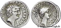 MARC ANTOINE et OCTAVE(41 avant J.-C.)Marcus Antonius, Caius Julius Cوsar Octavianus Denier N° v26_0170    Date : c. 41 AC. Nom de l'atelier : Asie, Ephèse Métal : argent Diamètre : 18,5mm Axe des coi