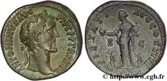 ANTONIN LE PIEUX(25/02/138-7/03/161)Titus Aurelius Fulvus Boionius Arrius AntoninusAuguste(10/07/138-7/03/161) Sesterce, (GB, ئ 33) N° v26_0261    Date : 158-159 Nom de l'atelier : Rome Métal : bronze