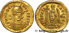 Roman coins MARCIAN Type : Solidus  Date : c. 450-457  Mint name / Town : Constantinople  Metal : gold  Millesimal fineness : 1000  ‰ Diameter : 21  mm Orientation dies : 6  h. Weight : 4,43  g. Rarit