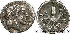 Greek Coins SICILY - SYRACUSE Type : Litra  Date : c. 466-460 AC.  Mint name / Town : Syracuse, Sicile  Metal : silver  Diameter : 11,5  mm Orientation dies : 11  h. Weight : 0,66  g. Rarity : R1  Obv