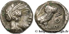 Greek Coins ATTICA - ATHENS Type : Drachme  Date : c. 454-404 AC.  Mint name / Town : Athènes, Attique  Metal : silver  Diameter : 14  mm Orientation dies : 9  h. Weight : 3,05  g. Rarity : R2  Obvers
