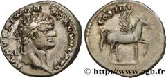 Roman coins DOMITIANUS Type : Denier  Date : 76  Mint name / Town : Rome  Metal : silver  Millesimal fineness : 900  ‰ Diameter : 19  mm Orientation dies : 6  h. Weight : 3,50  g. Rarity : R1  Obverse