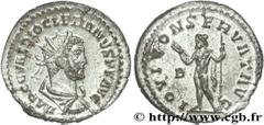 DIOCLETIEN(20/11/284-1/05/305)Caius Aurelius Valerius DiocletianusAuguste (20/11/284-1/05/305) Aurelianus N° v27_0144    Date : 07-285 - 1/04/286 Nom de l'atelier : Lyon Métal : billon Diamètre : 22,5