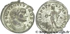 CONSTANCE Ier CHLORE(1/03/293-25/07/306)Flavius Valerius ConstantiusCésar(1/03/293-1/05/305) Follis ou nummus N° v27_0333    Date : 300 - mi 304 Nom de l'atelier : Lyon Métal : cuivre Diamètre : 28mm 