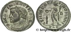 GALERE(1/03/293-5/05/311)Galerius Valerius MaximianusCésar(1/03/293-1/05/305) Follis ou nummus N° v27_0340    Date : 300 - mi 304 Nom de l'atelier : Lyon Métal : cuivre Diamètre : 26mm Axe des coins :