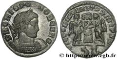 CRISPUS(1/04/317-09/326)Flavius Julius CrispusCésar(317-326) Centenionalis ou nummus N° v27_0406    Date : 318 Nom de l'atelier : Lyon Métal : cuivre Diamètre : 18mm Axe des coins : 6h. Poids : 2,92g.