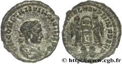 CONSTANTIN II(1/03/317-04/340)Flavius Claudius Julius ConstantinusCésar(1/03/317-9/09/337) Centenionalis ou nummus N° v27_0407    Date : 318 Nom de l'atelier : Lyon Métal : cuivre Diamètre : 19,5mm Ax