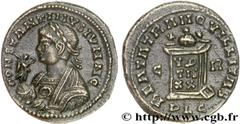 CONSTANTIN II(1/03/317-04/340)Flavius Claudius Julius ConstantinusCésar(1/03/317-9/09/337) Centenionalis ou nummus N° v27_0422    Date : 321 Nom de l'atelier : Lyon Métal : cuivre Diamètre : 19mm Axe 