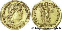 VALENTINIEN Ier (25/02/364-17/11/375)Flavius Valentinianus Solidus N° v27_0489    Date : 365-366 Nom de l'atelier : Lyon Métal : or Diamètre : 20mm Axe des coins : 6h. Poids : 4,47g. Degré de rareté :