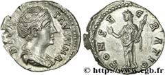 FAUSTINE MERE(+141)Annia Galeria FaustinaConsécration d'Antonin le Pieux Denier N° v27_0551    Date : après 147 Nom de l'atelier : Rome Métal : argent Diamètre : 17,5mm Axe des coins : 6h. Poids : 3,2