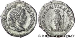 CARACALLA(27/05/196-8/04/217)Marcus Aurelius AntoninusAuguste(4/02/211-8/04/217) Denier N° v27_0583    Date : 213 Nom de l'atelier : Rome Métal : argent Diamètre : 19,5mm Axe des coins : 6h. Poids : 2