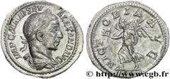 ALEXANDRE SEVERE(10/05/221-22/03/235)Marcus Aurelius Severus AlexanderAuguste (13/03/222-22/02/235) Denier N° v27_0601    Date : 225 Nom de l'atelier : Rome Métal : argent Diamètre : 19mm Axe des coin