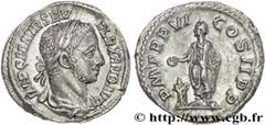 ALEXANDRE SEVERE(10/05/221-22/03/235)Marcus Aurelius Severus AlexanderAuguste (13/03/222-22/02/235) Denier N° v27_0602    Date : 227 Nom de l'atelier : Rome Métal : argent Diamètre : 19mm Axe des coin