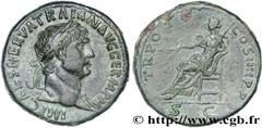 TRAJAN(27/10/97-8/08/117)Marcus Ulpius TraianusAuguste(25/01/98-8/08/117) Sesterce, (GB, ئ 34) N° v27_0633    Date : 101 Nom de l'atelier : Rome Métal : bronze Diamètre : 34mm Axe des coins : 6h. Poid