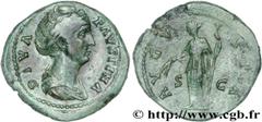 FAUSTINE MERE(+141)Annia Galeria FaustinaConsécration d'Antonin le Pieux Dupondius, (MB, ئ 28) N° v27_0686    Date : après 148 Nom de l'atelier : Rome Métal : bronze Diamètre : 27,5mm Axe des coins : 