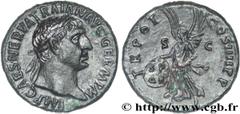 TRAJAN(27/10/97-8/08/117)Marcus Ulpius TraianusAuguste(25/01/98-8/08/117) As, (MB, ئ 27) N° v27_0706    Date : 101 Nom de l'atelier : Rome Métal : bronze Diamètre : 27mm Axe des coins : 6h. Poids : 10