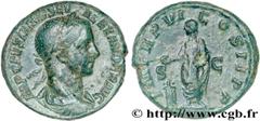 ALEXANDRE SEVERE(10/05/221-22/03/235)Marcus Aurelius Severus AlexanderAuguste (13/03/222-22/02/235) As, (MB, ئ 24) N° v27_0718    Date : 227 Nom de l'atelier : Rome Métal : bronze Diamètre : 24mm Axe 