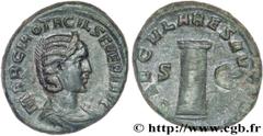 OTACILIA SEVERA(+249)Marcia Otacilia SeveraFemme de Philippe Ier, mère de Philippe II - Augusta (244-249) As, (MB, ئ 27) N° v27_0720    Date : 249 Nom de l'atelier : Rome Métal : bronze Diamètre : 26,