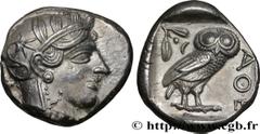 Greek Coins ATTICA - ATHENS Type : Tétradrachme  Date : c. 430 AC.  Mint name / Town : Athènes  Metal : silver  Diameter : 25,5  mm Orientation dies : 9  h. Weight : 17,22  g. Obverse legend : Anépigr