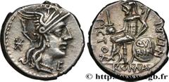 Roman coins FABIA Type : Denier  Date : 126 AC.  Mint name / Town : Rome  Metal : silver  Millesimal fineness : 950  ‰ Diameter : 17,5  mm Orientation dies : 10  h. Weight : 3,99  g. Rarity : R3  Obve
