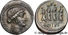 Roman coins BRUTUS Type : Denier  Date : 54 AC.  Mint name / Town : Rome  Metal : silver  Millesimal fineness : 950  ‰ Diameter : 19,5  mm Orientation dies : 3  h. Weight : 4,17  g. Rarity : R1  Obver
