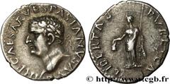 Roman coins VESPASIAN Type : Denier  Date : c. 69-70  Mint name / Town : Tarragone ?  Metal : silver  Millesimal fineness : 900  ‰ Diameter : 18,5  mm Orientation dies : 1  h. Weight : 3,45  g. Rarity