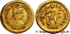 Roman coins VISIGOTHIC KINGDOM - AQUITAINE Type : Solidus  Date : c. 450-455  Mint name / Town : Narbonne ou Toulouse  Metal : gold  Diameter : 21  mm Orientation dies : 6  h. Weight : 4,34  g. Rarity