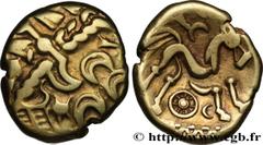 Celtic coins GALLIA BELGICA - SUESSIONES (Area of Soissons) Type : Statère à l’ancre  Date : c. 60-50 AC.  Mint name / Town : Soissons (02)  Metal : gold  Diameter : 17,5  mm Orientation dies : 6  h. 