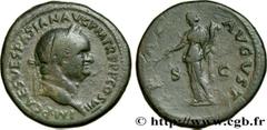 Roman coins VESPASIAN Type : Sesterce  Date : 76  Mint name / Town : Rome  Metal : bronze  Diameter : 34,5  mm Orientation dies : 6  h. Weight : 25,7  g. Rarity : R1  Obverse legend : IMP CAES VESPASI
