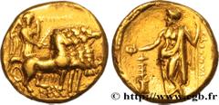 Greek Coins CYRENAICA - CYRENE - SATRAP PTOLEMY Type : Statère d’or décalitre  Date : c. 322-313 AC  Mint name / Town : Cyrène, Cyrénaïque  Metal : gold  Diameter : 17,5  mm Orientation dies : 12  h. 