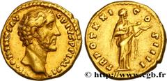 Roman coins ANTONINUS PIUS Type : Aureus  Date : 157-158  Mint name / Town : Rome  Metal : gold  Millesimal fineness : 1,000  ‰ Diameter : 17,5  mm Orientation dies : 6  h. Weight : 7,30  g. Rarity : 
