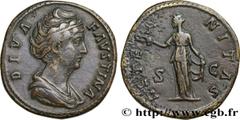Roman coins FAUSTINA MAJOR Type : Sesterce  Date : c. après 147  Mint name / Town : Rome  Metal : bronze  Diameter : 32,5  mm Orientation dies : 5  h. Weight : 24,28  g. Obverse legend : DIVA - FAVSTI