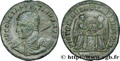 Roman coins CONSTANTINE I THE GREAT Type : Centenionalis ou nummus  Date : 319-320  Mint name / Town : Arles  Metal : copper  Diameter : 18  mm Orientation dies : 6  h. Weight : 2,79  g. Rarity : INÉD