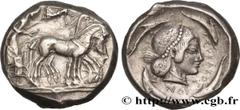 Greek Coins SICILY - SYRACUSE Type : Tétradrachme  Date : c. 480-475 AC.  Mint name / Town : Syracuse, Sicile  Metal : silver  Diameter : 25  mm Orientation dies : 6  h. Weight : 17,46  g. Rarity : R2