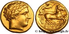 Greek Coins MACEDONIA - MACEDONIAN KINGDOM - PHILIP II Type : Statère d'or  Date : c. 323-315 AC.  Mint name / Town : Pella, Macédoine  Metal : gold  Diameter : 17,5  mm Orientation dies : 6  h. Weigh