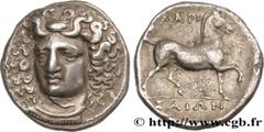 Greek Coins THESSALY - LARISSA Type : Statère ou didrachme  Date : c. 350-344 AC  Mint name / Town : Larissa, Thessalie  Metal : silver  Diameter : 24,5  mm Orientation dies : 12  h. Weight : 11,90  g